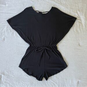 Black Short Sleeve Romper